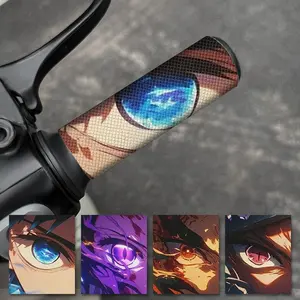 2PCS/ 1Sheet Anime-themed Motorcycle Grip Stickers, JDM-style Anti-slip Decoration, Suitable for Motorbike, Electric Bike, Scooter, and Bicycle, Self-adhesive Waterproof Vinyl Decals, A Perfect Gift for Anime Fans