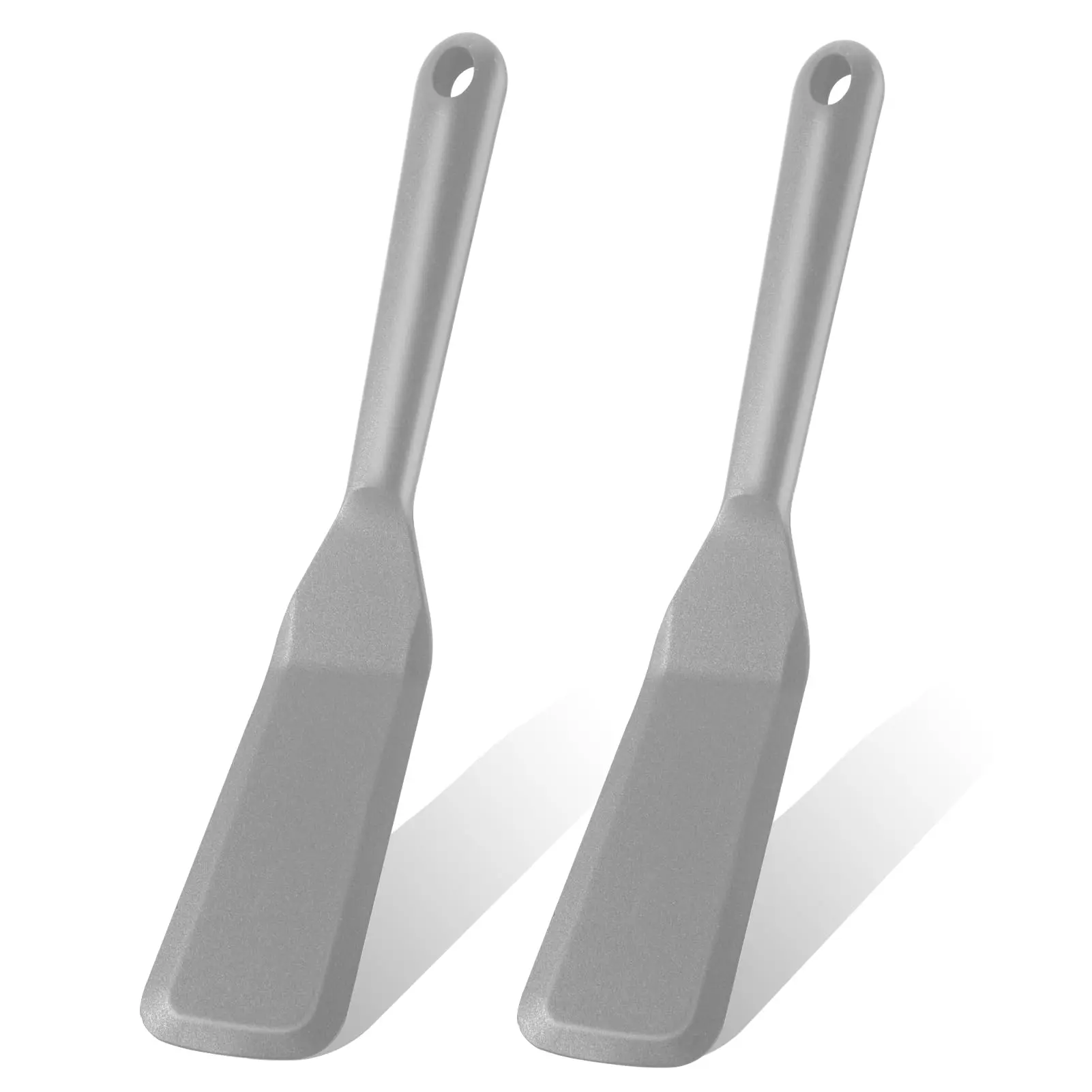 2 Pack Silicone Thin Omelet Turner  Heat Resistant Long Crepe Spatulas For Nonstick Cookware Pancake Spatula Egg Cake Pizza Steak Crepes (grey)