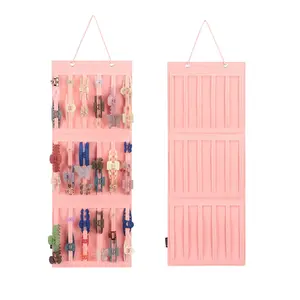 Women's Dark Brown Hanging Hair Claw Clips Holder - Layer Storage, Space-Saving Organizer for Banana Barrettes, Butterfly Jaw Clips, Hangable Fashion Rack