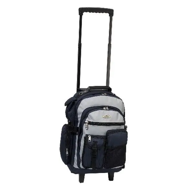 212 MAIN Everest 5045WH-GY 18.5 in. Deluxe Rolling Backpack, Casual Travel Backpack, Laptop-Carrying Carry On Luggage with Compression Straps, Large Compartment, Zip Closure