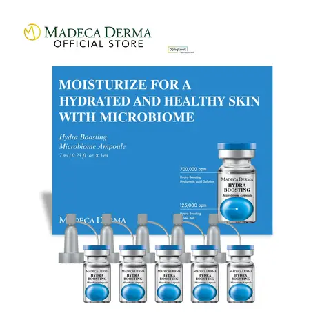 [Madeca Derma] 5 pcs of Hydra Boost Microbiome Ampoules - Intense Hydration & Skin Barrier Repair, hyaluronic acid, Korean Pharmaceutical skincare, Dry & Flaky & Dehydrated Skin Serum