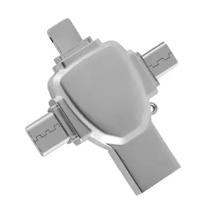 4 in 1 OTG Memory Photo Stick, High Speed USB 3.0 External Storage Flash Pen Drive for iPhone iPad Android Smart Phones, PC and More Devices, Portable Flash Drive, USB Flash Drives