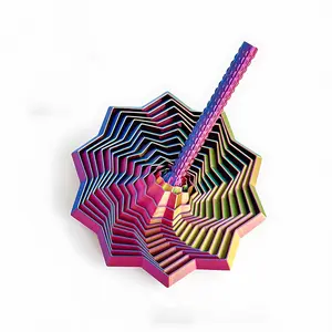 3D Printed Fidget Spinner Toy, Dual-Mode Stress Relief for Adults, Detachable Handle Color-Changing Spiral, Adhd Focus Aid, Office Desk Gift