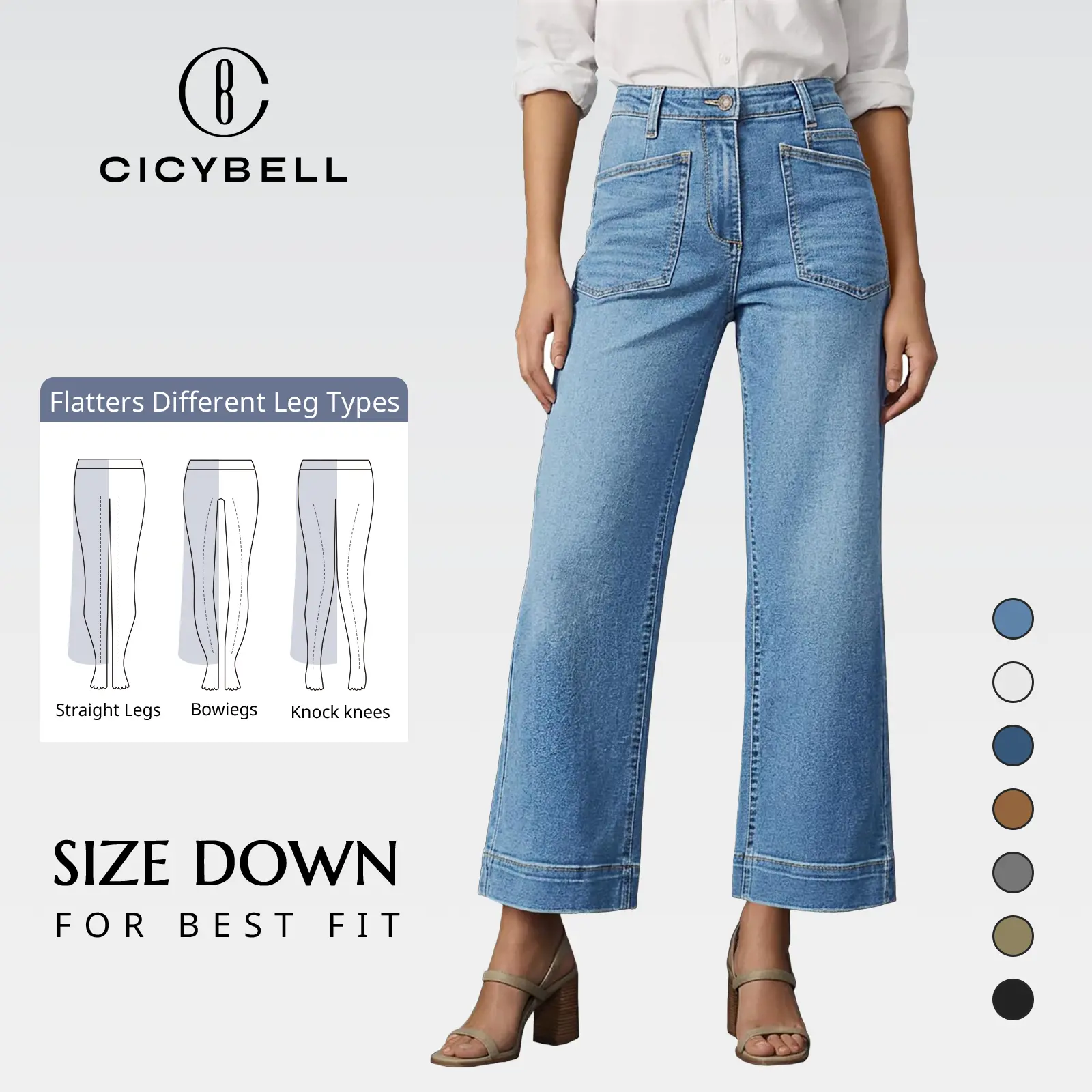 Cicy Bell Womens 2026 Cropped High Waisted Stretchy Jeans Baggy Straight Leg Frayed Trendy Capri Denim Pants with Five Pockets & Distressed Details - Womenswear, Bottom Cicy Bell Womens 2026 Cropped High Waisted Stretchy Jeans Baggy Straight Leg Frayed Trendy Capri Denim Pants with Five Pockets & Distressed Details - Womenswear, Bottom
