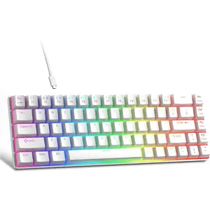 MageGee Portable 60% Mechanical Gaming Keyboard, Red Switch, PBT Pudding Keycaps, RGB Backlit, 68 Keys, Mini Wired for Windows Laptop PC