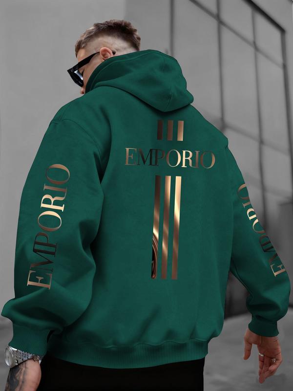 Emporio Gold Graphic Oversized Hoodie | White Streetwear Hoodie with Luxury Brand-Inspired Print | Trendy Outfit for Fashion & Streetwear Enthusiasts | Comfortable & Stylish