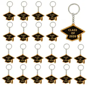 5-Piece Set: 2026 Graduation Season Bachelor's Cap Keychains — Flat Acrylic Backpack Charms, Decorative Gifts, and Key Fobs