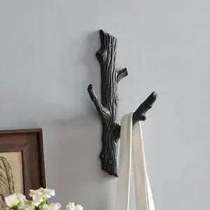 Tree Branch Design Wall Hook, 1 Count Rustic Cast Iron Wall Mounted Towel Key Holder, Wall Mounted Hook for Bathroom, Living Room, Bedroom Decor, Shelves, Home Organizer Hook, Wall Mounted Hanger