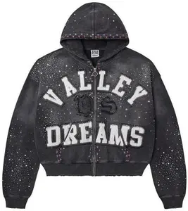 Valley Dreams" zip-up hoodie — classic, bold prints and diamond detailing to help you shine anywhere