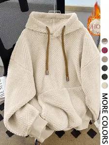 Women's Hooded Fleece Sweatshirt, Plush Soft, Loose, Autumn Winter Warm Casual Wear, Cozy Daily, Comfortable and Stylish