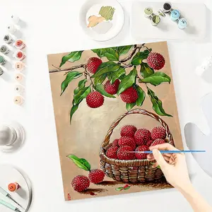 Fruits Paint By Number Kits for Adults Beginners, Easy Acrylic Simple Paint By Number Kits, DlY Watercolor Paint By Numbers Kits on Canvas Without Frame for Home Wall Decor Home Decoration 16x20inch