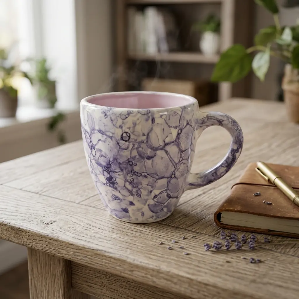 Marbled Ceramic Mug 17 oz - Handmade Mexican Pottery Coffee Cup