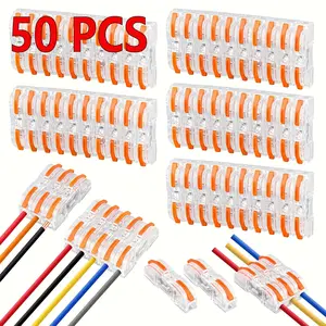 Plug-In Wire Connector Set, Quick Connect Lever Nut & Reusable Splice Terminal, Copper Alloy Corrosion Resistant Electrical Parts, Durable Reliable Connectors