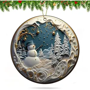 Snowman Christmas Ornaments 2025, 2D  Xmas  Ornaments for Christmas Tree Decorations, End of The Year Gifts Snoman Decor for Stocking Stuffers Gifts for Tree Decoration