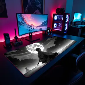 Tanjiro Kamado Under The Moon Mousepad, Tanjiro Kamado Anime Desk Mat, Demon Slayer Art, Moonlight Scene, Gaming Mousepad, Large Mousepad