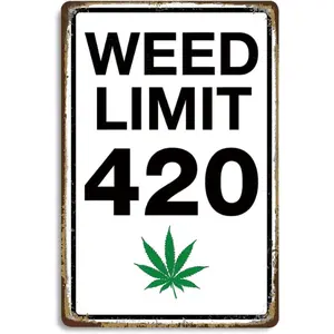 Limit 420 Humor Vintage Road  Decor Classic Wall Art 12x8 Inches Metal Tin  for Home Bar,Garage Decorative Print toys r door sign wall decor tin plate Traditional