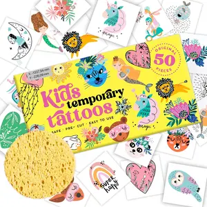 Bonbaloo Kids Temporary Tattoos – Fairytale Style, 50 Pcs | Pre-Cut, Hypoallergenic | Made in Europe | Safe & Fun Gift for Boys & Girls