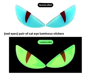 Glow in the Dark Demon Eye Sticker – 3D Waterproof Motorcycle Decal for Cool Custom Look