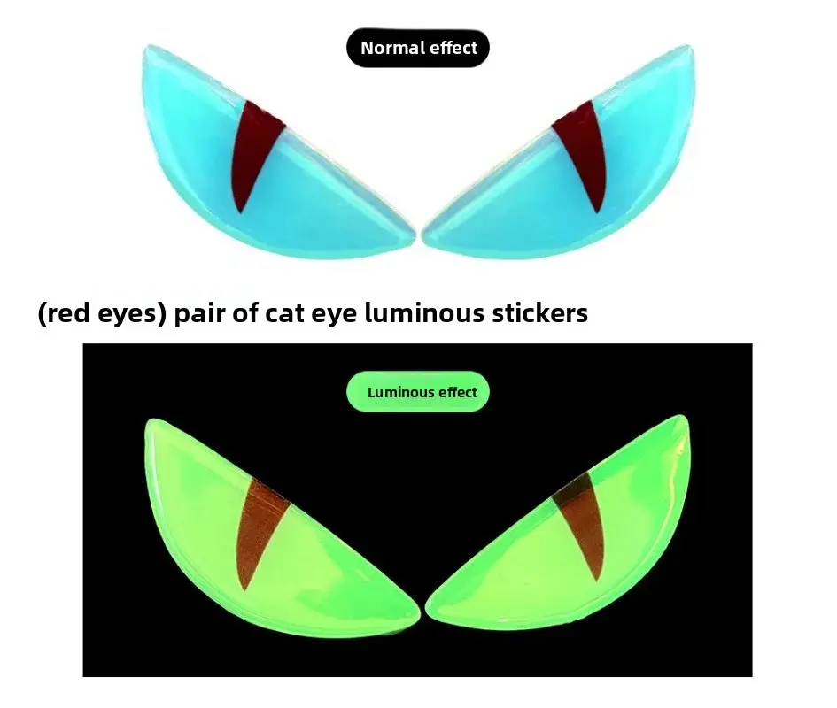 3D Glow-in-the-Dark Demon Eye Car Decals - Waterproof, UV-Resistant Vehicle Stickers, Cool Custom Exterior Cars Accessories, Motorcycle Accessories