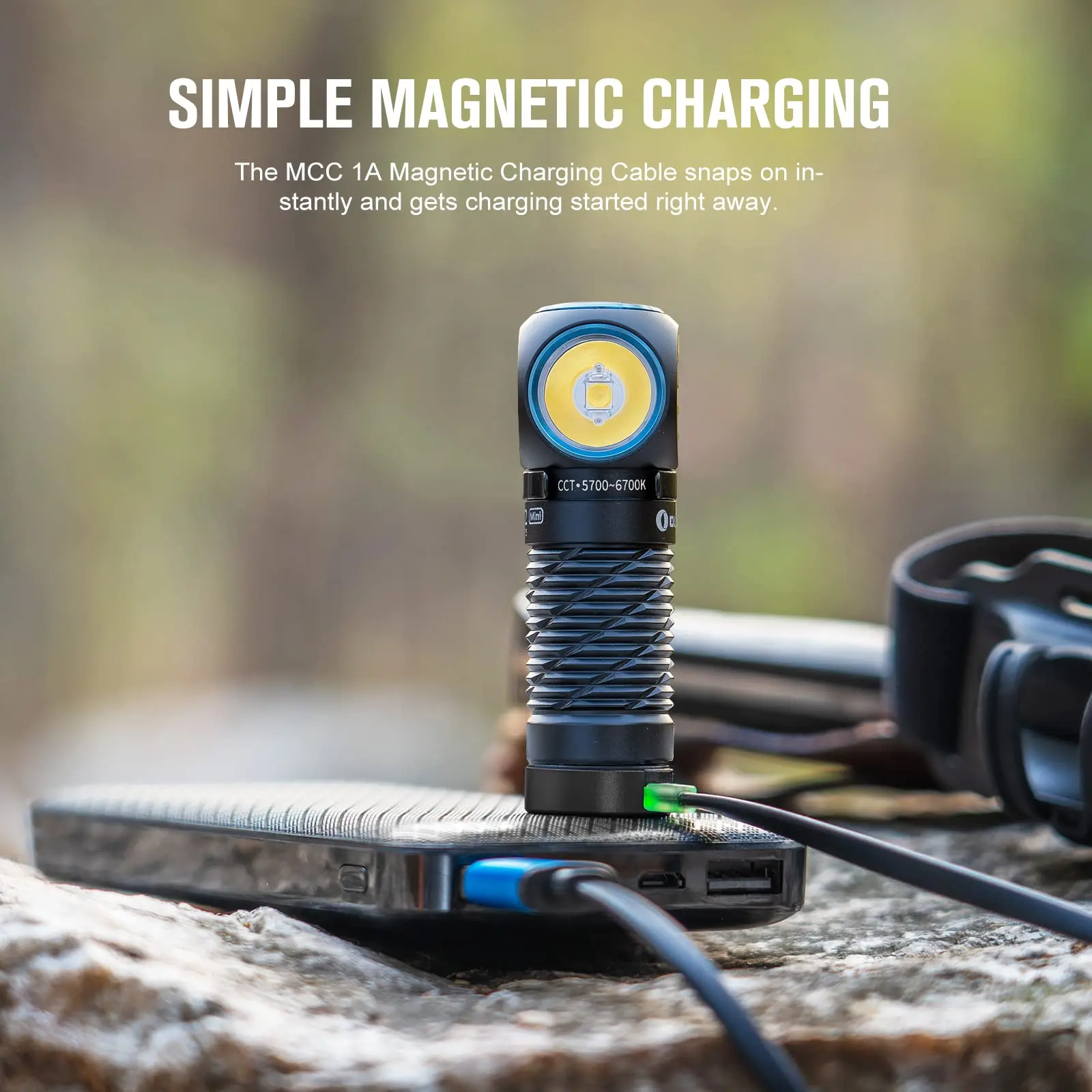 OLIGHT Perun 2 Mini 1100 Lumens Rechargeable Headlamp, Right Angle Flashlight with Headband for Camping, Running, Outdoor