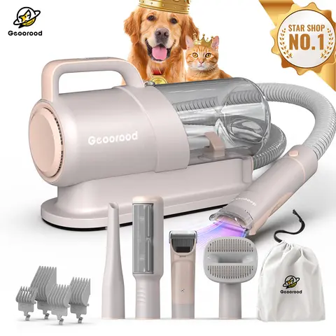 Geoorood Dog Grooming Vacuum All-in-One Kit with 10KPa Suction, 2.2L Dust Tank, Adjustable Combs, Lightweight Design, Perfect for Gifts & Home Use #Familyfun