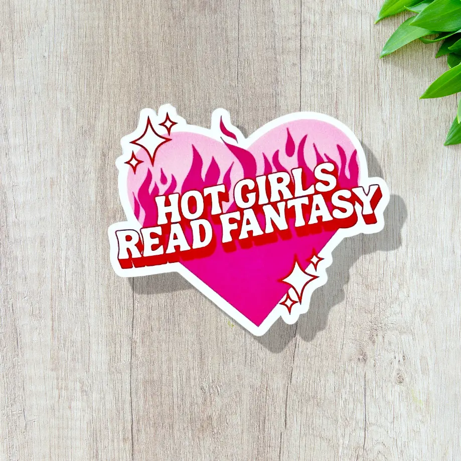 'Hot Girls Read Fantasy' Vinyl Sticker for Kindle - Colorful Decorative Sticker Kindle Sticker, Bookish Merch Sticker, Booktok Sticker, Smut Reader,Gift for book lover, Water bottle sticker. Laptop Sticker