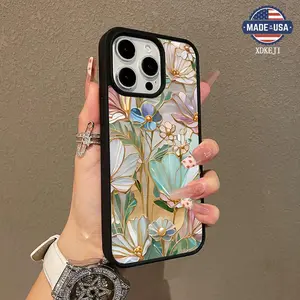 Trendy Magnetic Case for iPhone11/12/13/14/15/16/promax Pastel floral mosaic pattern MagSafe Ready, Ultra Thin & Shockproof | Cute Pick for Girls