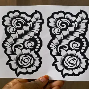 Henna Design Stencil for Palm - Durable Stencil for Hand-Painted Designs with Leaf and Flower Motifs.