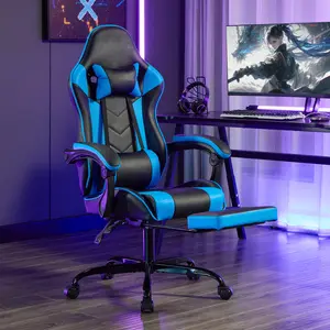 Gaming Chair with Footrest, Ergonomic Computer Chair with Headrest and Lumbar Support, Breathable Material Height Adjustable Video Game Chairs for Adults