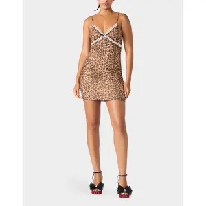Betsey Johnson Leopard Slip Dress Leopard