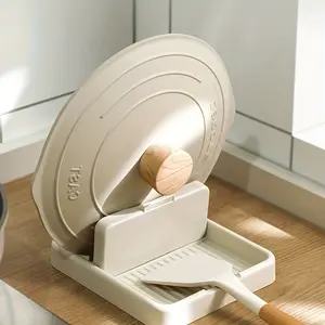 1pc Foldable Pot Lid Holder, Spoon Rest For Stove Top, Heat-Resistant Cover Holder For Kitchen Counter, Cooking Utensils Rack For Spoons, Ladles, Tongs, Forks, Kitchen Accessories