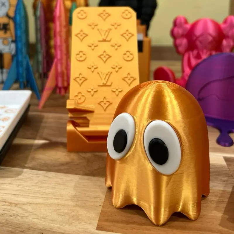 Luxury Inspired Phone Stand with Ghost Desk Buddy - Orange Color, Unique Design, Perfect for Desk Organization