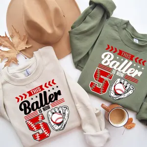 This Baller is Now 5 or 50 Shirt, Fifth Birthday Shirt, Fiftieth Birthday Sweatshirt, 5th Birthday Party Hoodie, 50th Birtfday Crew Crewneck 2S