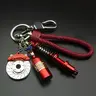 Trendy Cool Mechanical Style Modified Keychain, Metal Simulated Shock Absorber And Brake Disc Pendant, Braided Rope Anti-Lost Keychain, Exclusive Accessory For Car Enthusiasts, Boyfriend Gift Daily Accessory, Christmas Gift, Thanksgiving Gift
