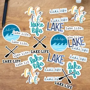 Stickers Pack 20 Pcs Lake Water Car Life Waterproof Aesthetic Laptop Bumper Skateboard Bike Guitar Colorful Luggage Vinyl Bottle