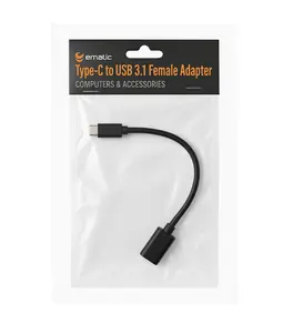 Ematic EUSC300W Type-C to USB 3.1 Female Adapter Cable Converter for Computers & Accessories