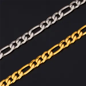 FaithHeart Stainless Steel Figaro Chain 5MM Bracelet Wrist Chain