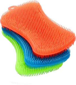 3PCS  Silicone Dish Sponges, Super Food-Grade Silicone Sponges, Multi-Purpose and Efficient Sponge Kitchen Gadgets, Especial Delicate Kitchen Sponge Brush