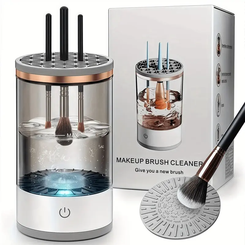 USB Electric Makeup Brush Cleaner, Automatic Makeup Brush Cleaning Tool, Home Beauty Tool, Fast & Efficient Deep Cleaning, Easy Clean Brush, Portable for Travel & Home Use, Cleansing, Makeup Brush Cleanser, Automatic Brush Washer, Cosmetic Brush Cleaner