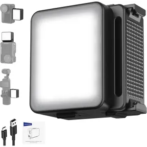 Basics M20 Magnetic LED Camera Light Compatible with DJI OSMO Nano Action 3 4 5 Pro Cage AC009 PRO Pocket 3 Accessories Expansion Adapter, Plastic Mini Fill Light Attachment 5600K CRI95+