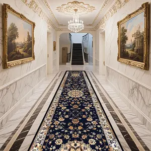 Crystal Velvet Rug, Persian Pattern Stair Runner, Boho Living Room Floor Mat, High-Quality Home Dining Hallway Long Carpet, Bohemian Area Rug