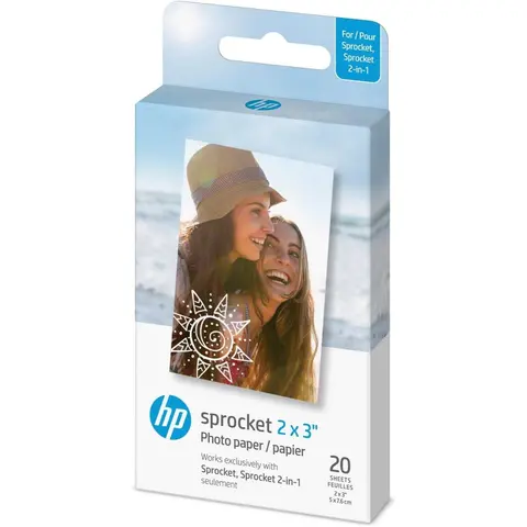 HP Sprocket 2x3 inches Premium Zink Self Adhesive Sticker Photo Paper - 100 Pack, Waterproof, Lightweight, Cellphone Accessory, Mobile Phone Accessory, Self Adhesive Decal, Colorful Mini Prints for Travel Memories