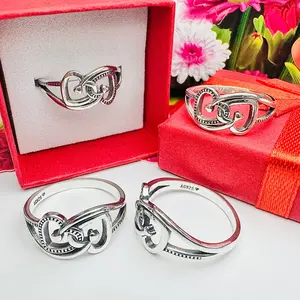 Double Heart Infinity Ring Silver 925