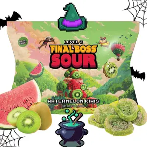 Final Boss Sour Watermelon Kiwis – Level 3 Halloween Drop | Real Fruit, Extreme Sour Powder | 1-Pack or 4-Packx