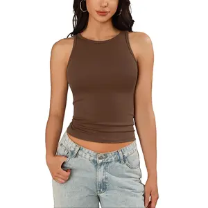 Avidlove Basic Tops for Women Ribbed Mock Neck Tank Top Racerback Full Length Going Out Tops