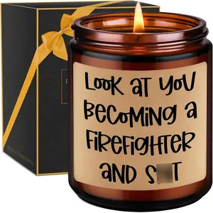 Scented Candle - Firefighter Gifts for Men, Fire Fighter Accessory, Fireman Gifts for Men, Him, Women - Firefighter Graduation, Funny Birthday Present for Firemen, Fire Department, Boyfriend