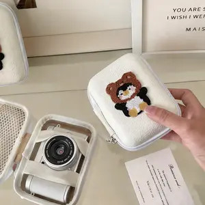 Cute Penguin Ccd Camera Storage Bag, Portable Small Travel Camera Protection Case, Data Line Anti-Drop Organizer Box, Accessories