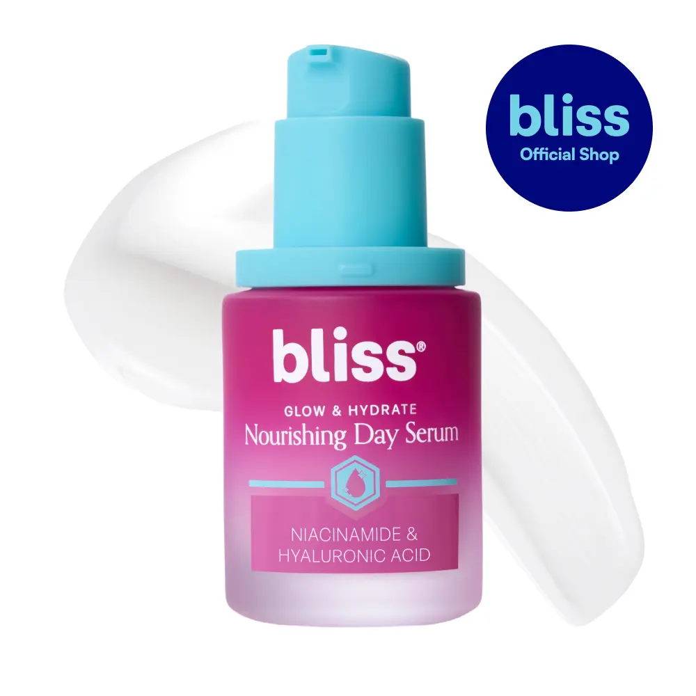 Bliss Glow & Hydrate Serum – Niacinamide + Hyaluronic Acid Face Serum with Vitamin E – Hydrating & Brightening Serum for Dull Skin, Pores & Uneven Tone – Lightweight Daily Skincare, 1 Fl Oz