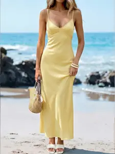 Women's Casual Sleeveless Long Dress, Summer Vacation Beachwear, Graduation Party, Perfect Gift Choice, Womenswear