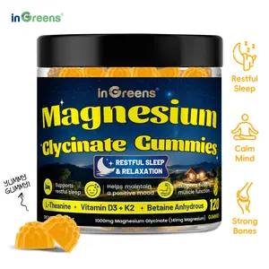 Sleep Better & Stay Focused | inGreens Magnesium Glycinate Gummies | Doctor Formulated Complex with L-Theanine & B6-Sugar-Free & Vegan Friendly-60 Servings